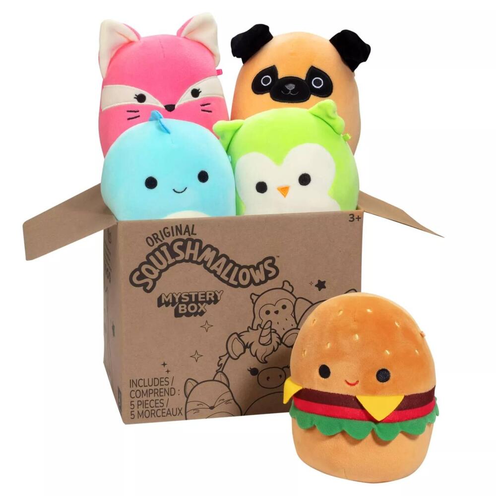 Squishmallows Original Mystery Box 5" Plush 5 Pieces Pack Official Jazwares Open